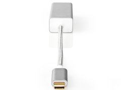 Adaptor USB-C 3.2 Gen 1 tata - RJ45 mama, Gigabit, 0.2 m, argintiu, Nedis